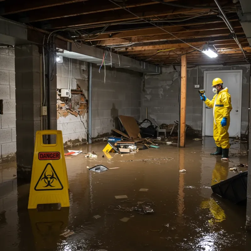 Flooded Basement Electrical Hazard in Atchison, KS Property