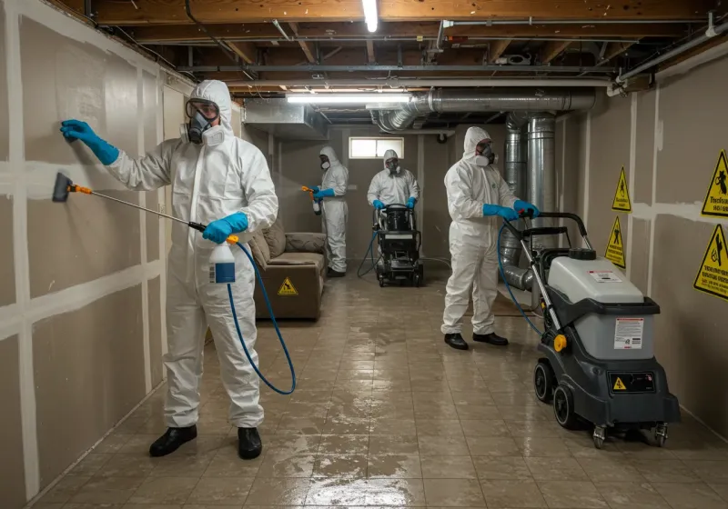 Basement Moisture Removal and Structural Drying process in Atchison, KS